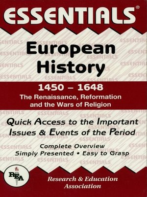 cover image of European History: 145 to 1648 Essentials